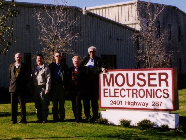 1983 Mouser Electronics photo with 4 employees