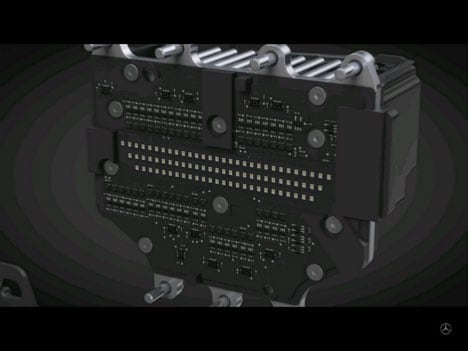 The 2017 Mercedes E-Class uses 84 individually dimmable LED chips on each of its Multibeam LED headlights to provide precise beam control.