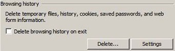 IE Settings Window