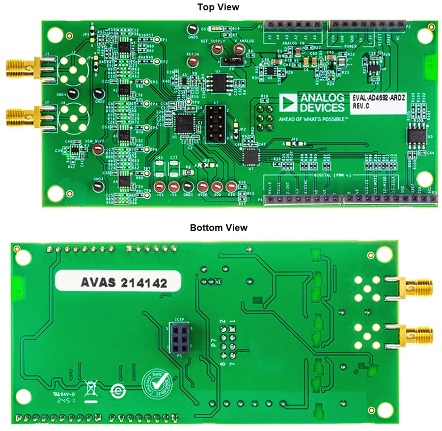 Mechanical Drawing - Analog Devices Inc. EVAL-AD4692-ARDZ ADC Evaluation Board