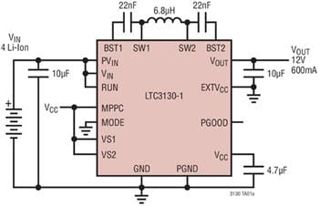Application Circuit Diagram - Analog Devices Inc. LTC31xx Synchronous Buck-Boost DC-DC Converters