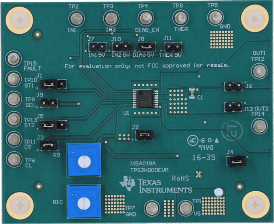 Mechanical Drawing - Texas Instruments TPS2H000EVM High-Side Switch Evaluation Module