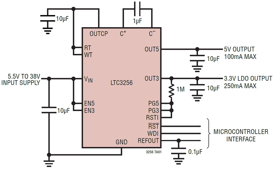 Application Circuit Diagram - Analog Devices Inc. LTC3256 Step-Down Charge Pump DC/DC Converters