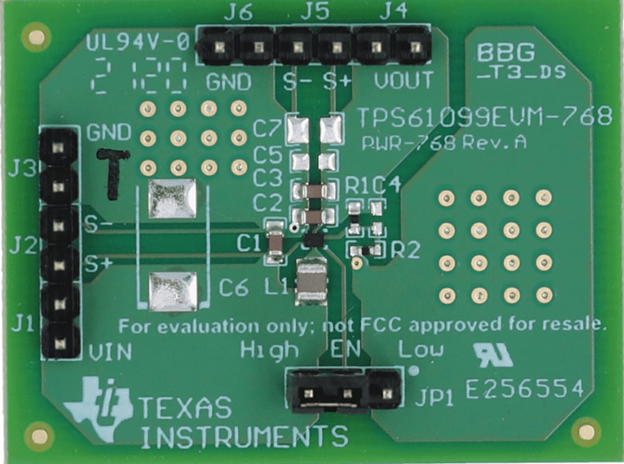 Mechanical Drawing - Texas Instruments TPS61099EVM-768 Boost Converter Evaluation Module