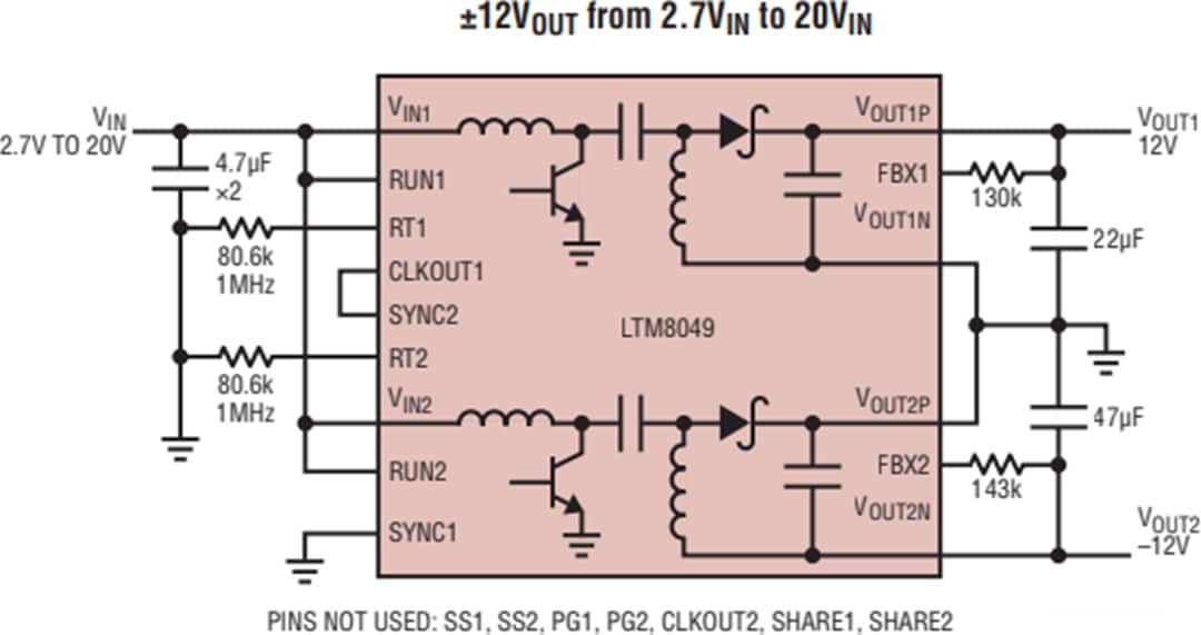 Analog Devices Inc. LTM8049 Inverting μModule® DC/DC Converter