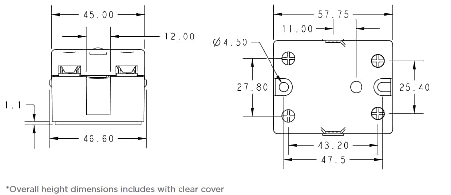 Mechanical Drawing - TE Connectivity SSRDC Solid State Relays