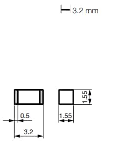 Mechanical Drawing - Schurter MGA-A 1206 SMD Fuses