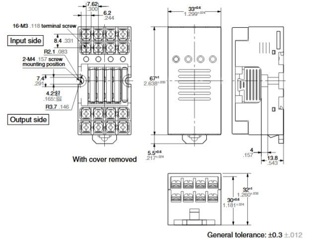 Chart - Panasonic Industrial Devices RT-3 Unit Relay 4-Point Terminals