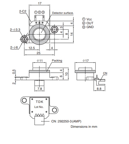Schematic - TDK TSP15 Piezoelectric Powder Level Sensor
