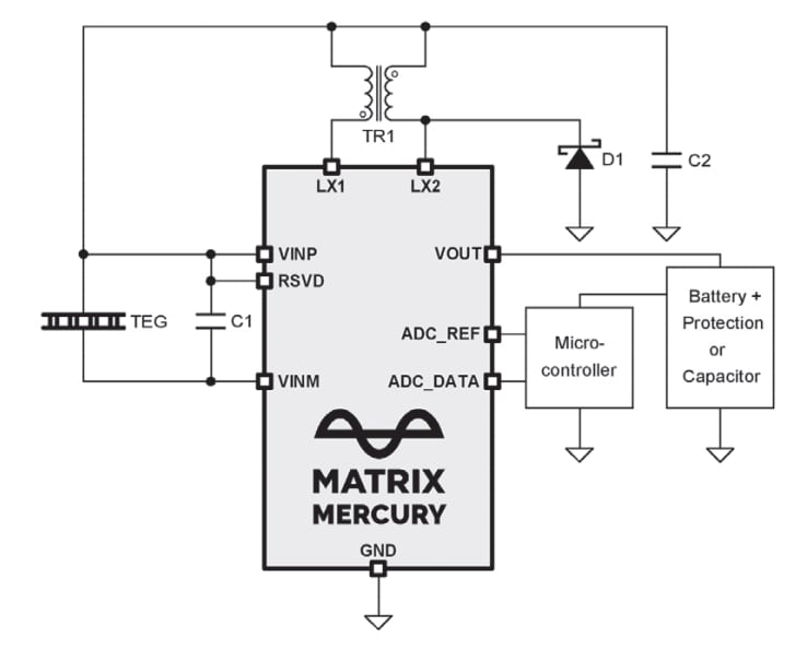 Application Circuit Diagram - MATRIX Industries Mercury DC/DC Boost Converters