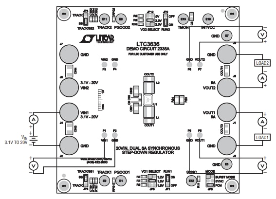 Schematic - Analog Devices Inc. LTC3636EUFD Demo Board DC2335A