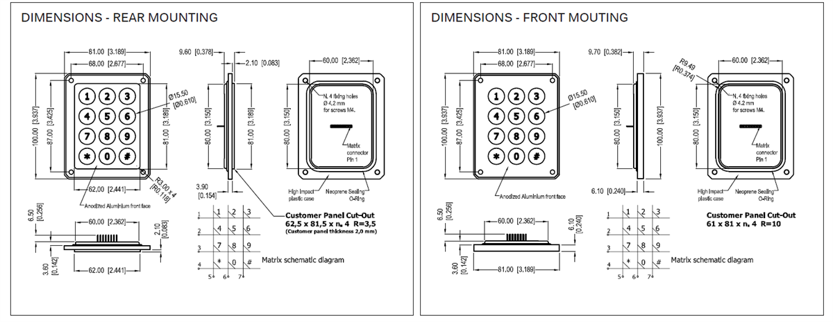 Block Diagram - APEM PZ Piezoelectric Keypads