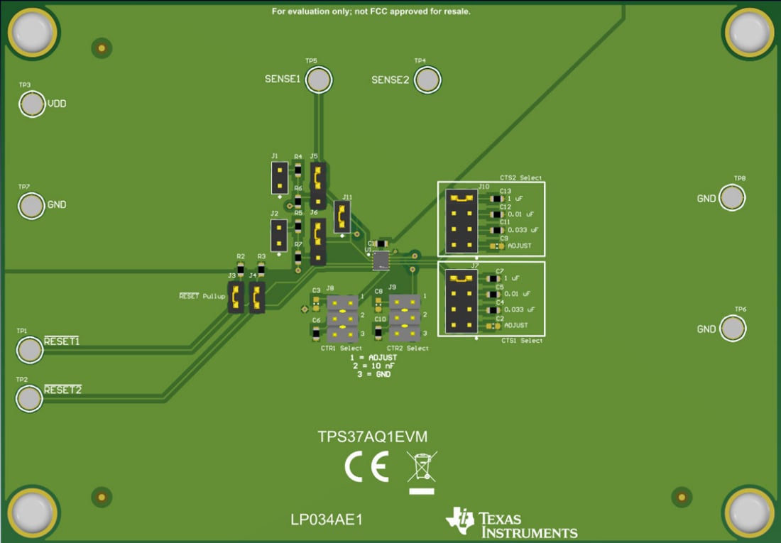 Mechanical Drawing - Texas Instruments TPS37AQ1EVM Detector Evaluation Module (EVM)