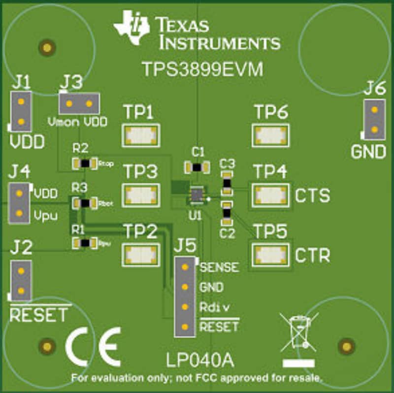 Mechanical Drawing - Texas Instruments TPS3899EVM Voltage Supervisor Evaluation Module
