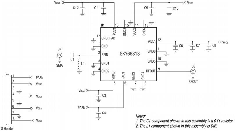 Schematic - Skyworks Solutions Inc. SKY66397-12EK1 Evaluation Board