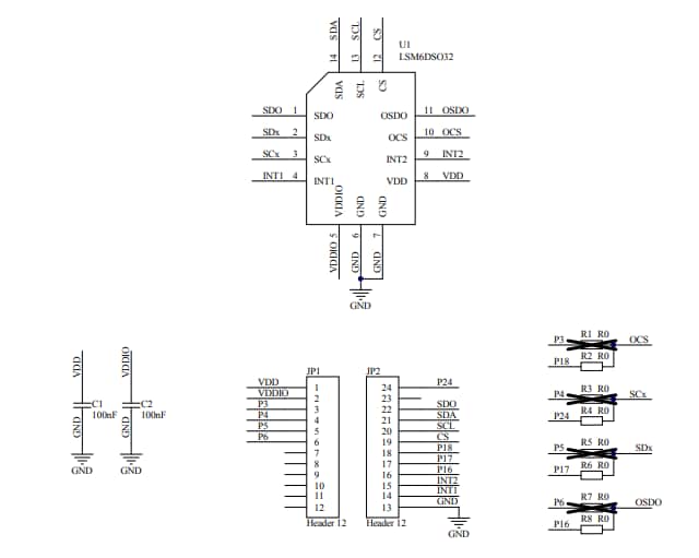 Schematic - STMicroelectronics STEVAL-MKI215V1 Adapter Board