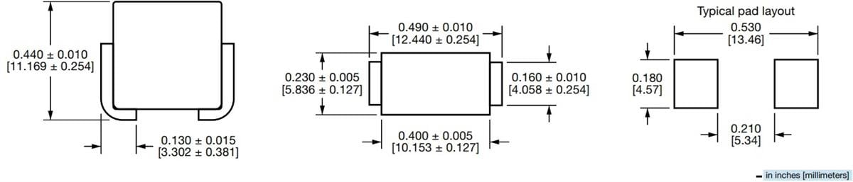 Mechanical Drawing - Vishay / Dale IHVR-4024KE-51 Ultra Low DCR Inductor