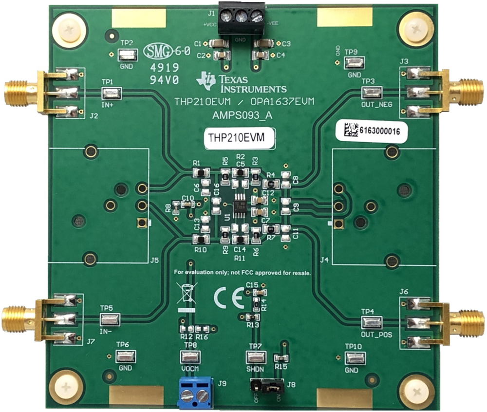 Mechanical Drawing - Texas Instruments THP210EVM Amplifier Evaluation Module (EVM)