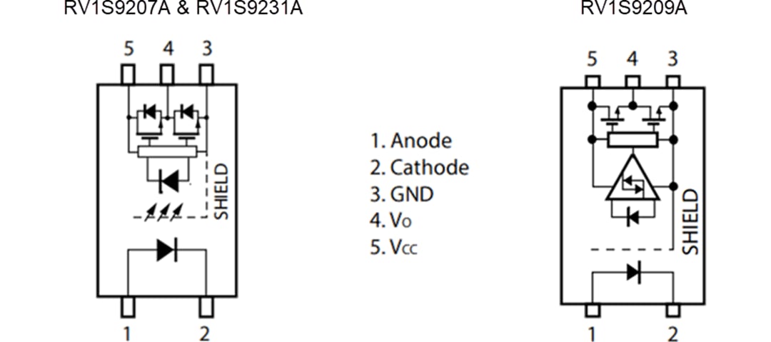 Mechanical Drawing - Renesas Electronics RV1S92xxA IC Photocouplers