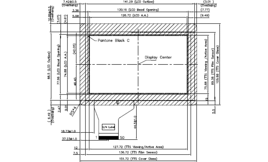 Mechanical Drawing - KYOCERA Display 5.8