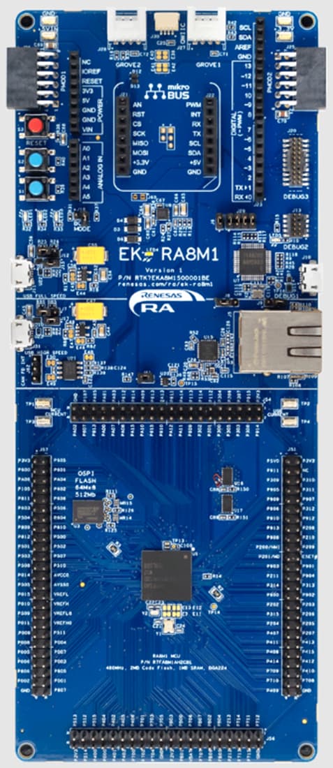 Mechanical Drawing - Renesas Electronics EK-RA8M1 RA8M1 Evaluation Kit