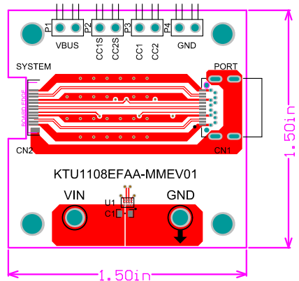Mechanical Drawing - Kinetic Technologies KTU1108 Evaluation Kit