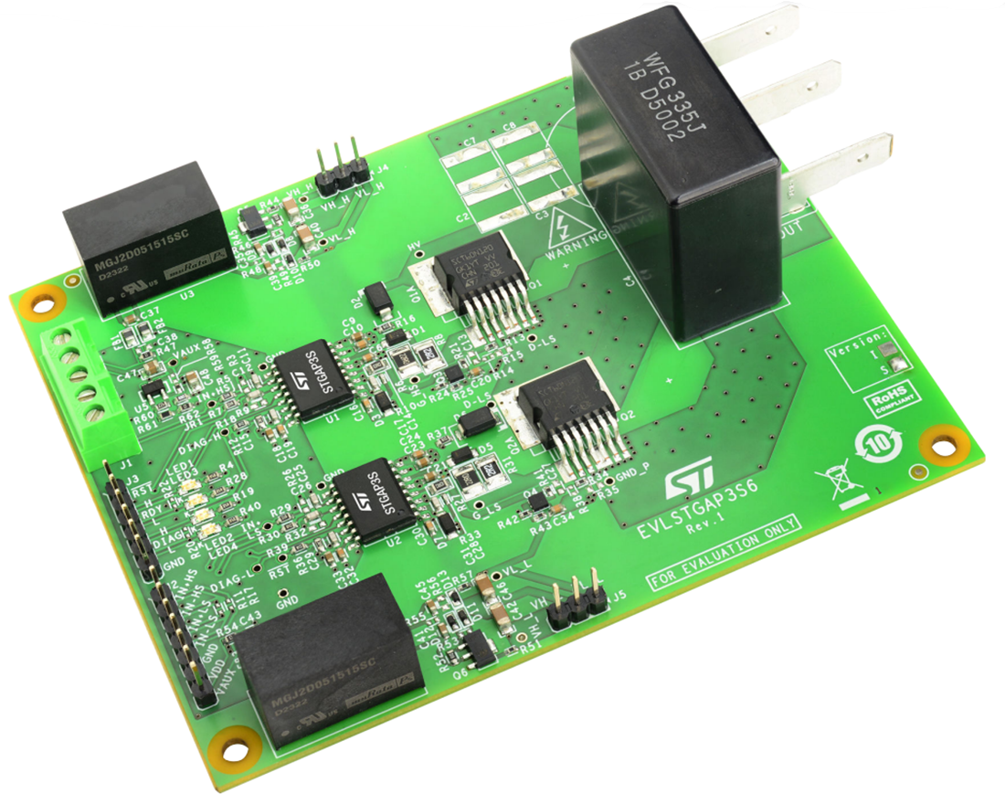 Mechanical Drawing - STMicroelectronics EVLSTGAP3S6S Half-Bridge Evaluation Board
