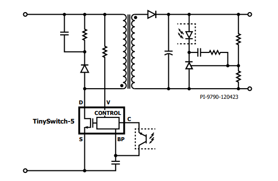 Application Circuit Diagram - Power Integrations TinySwitch™-5 Switcher ICs