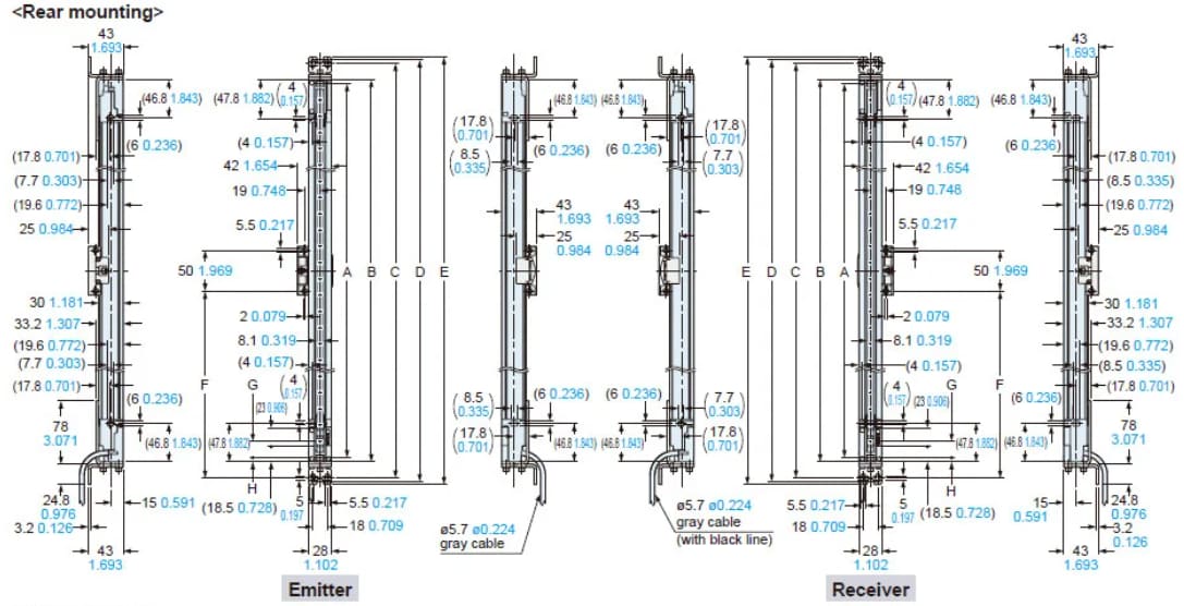 Panasonic Industrial Automation SF4D-H20 Safety Light Curtains
