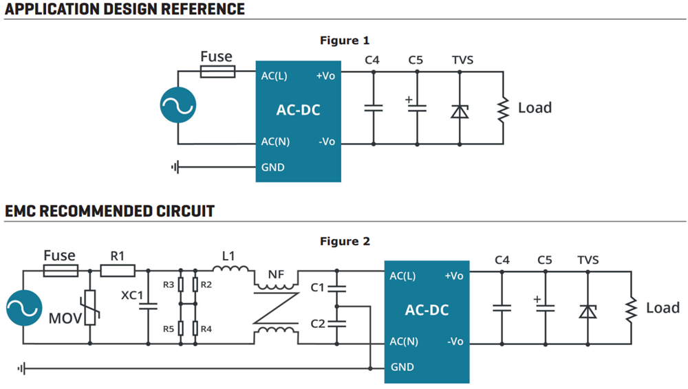 Application Circuit Diagram - CUI Inc PSK-25G Encapsulated AC-DC Power Supplies