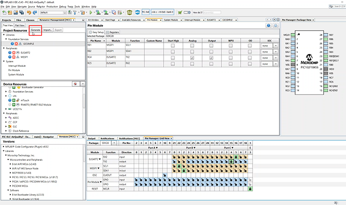 MCC configuration – Pin configuration
